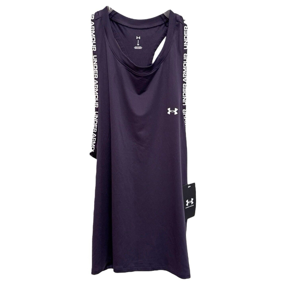 Under Armour Knockout Tank Purple White Logo Spellout Lightweight Size Small New